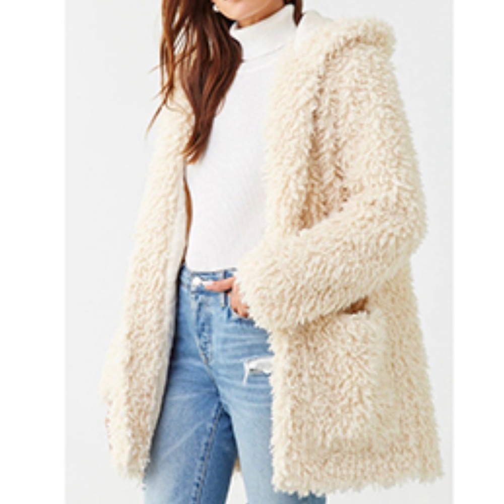 shaggy faux fur shearling coat (pink)